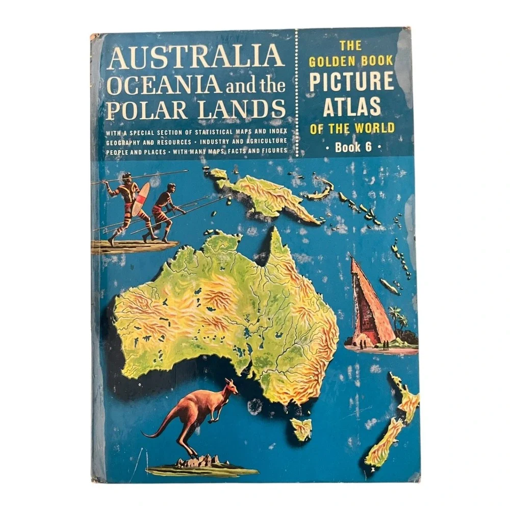 Vintage 1960 Golden Book Picture Atlas of the World Complete 6 Volume Set